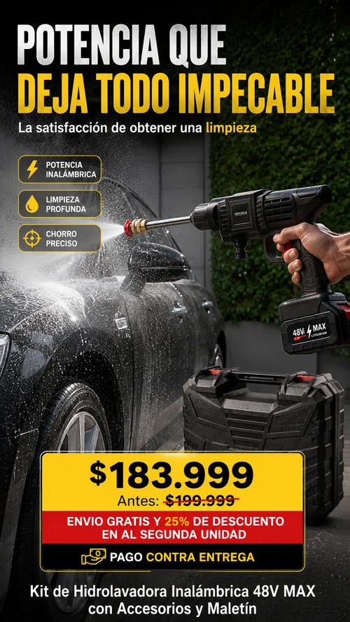 Kit de Hidrolavadora Inalámbrica 48V MAX con Accesorios y Maletín